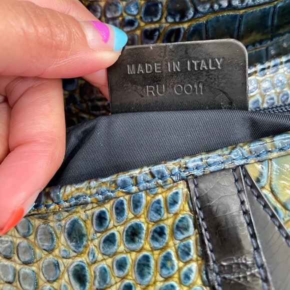 Dior Saddle Croc Embossed Green/Blue - Picture 13 of 16